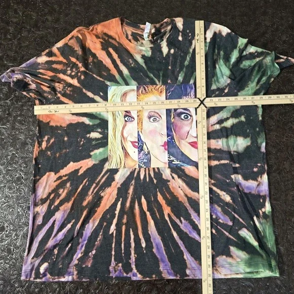 Hocus Pocus Halloween Bella Canvas Heat Pressed Tshirt Size 4x Tie Dye Unique - Picture 5 of 7